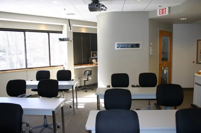 Seminar room at Brodine Prosthodontic Seminars in Rochester, NY